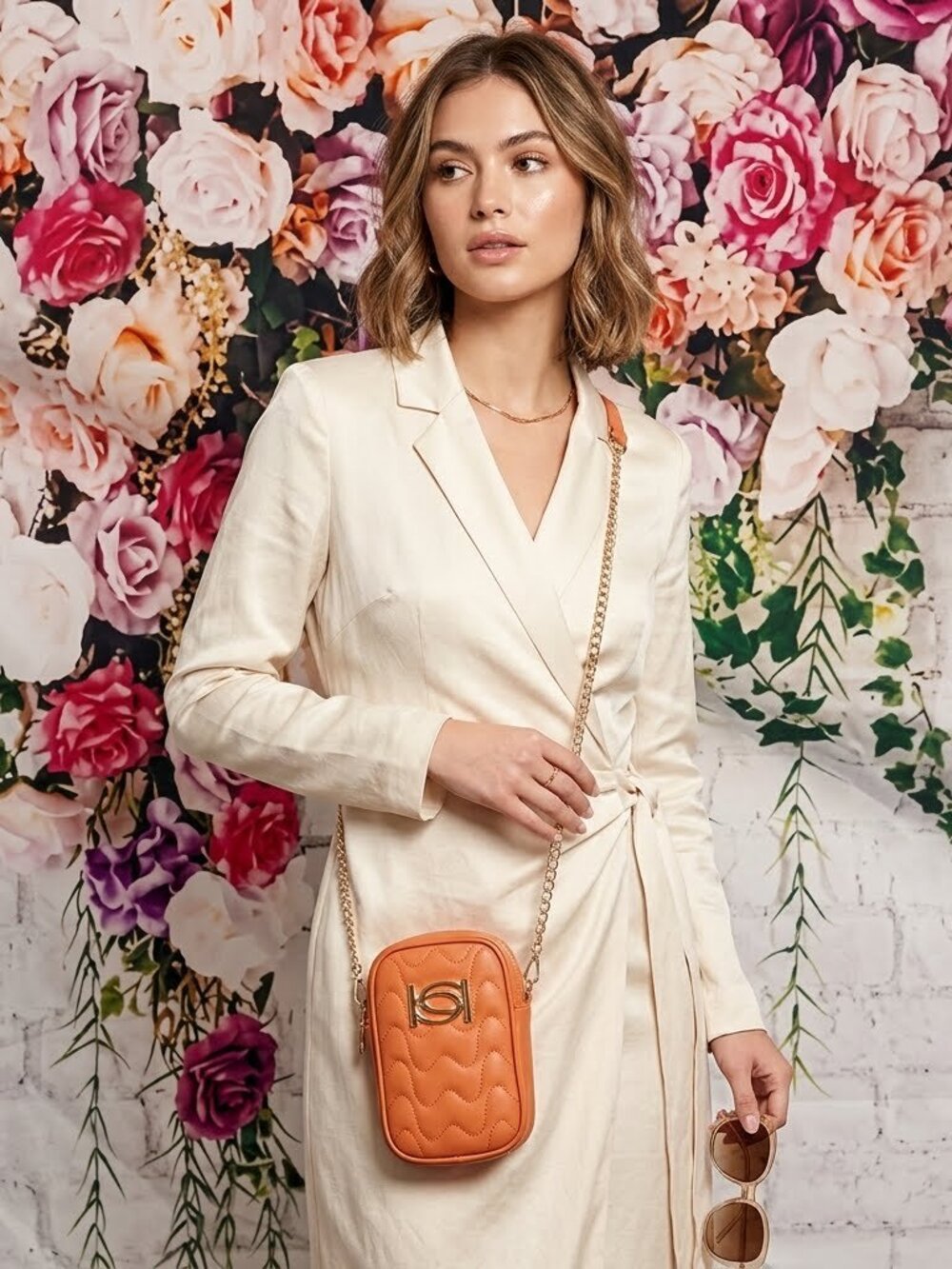 Bebe NWT Gaga Phone Crossbody Bag Salmon